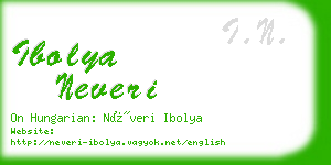 ibolya neveri business card